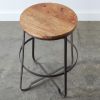 Industrial Wood Top Stool