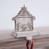 Rustic Cast Iron Nativity Stocking Holder - Christmas Decor Essential