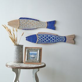 Rustic Fish Wood Wall Decor - Set of 2