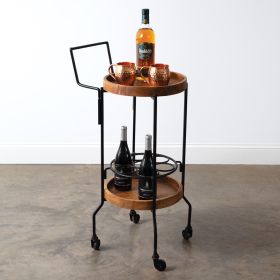 Wood & Iron Mini Bar Cart