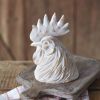 Rooster Head Sculpture - Handcrafted Farmhouse Decor for Home or Garden