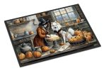 American Eskimo Fall Kitchen Pumpkins Doormat Front Door Mat Indoor Outdoor Rugs for Entryway, Non Slip Washable Low Pile, 24H X 36W