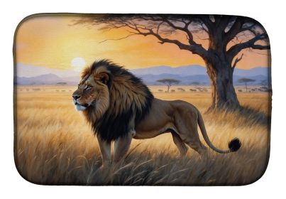 Lions at Dawn Dish Drying Mat Absorbent Dish Drying Mat Pad for Kitchen Counter Dish Drainer Mat for Countertop, 14 x 21", Multicolor