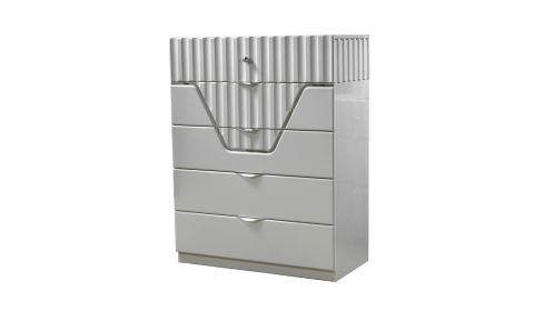 Da Vinci Modern Style 5-Drawer Chest Made with Wood in Gray