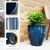 Plant Pots Set of 2 Pack,10 Inch Plant Pot for Indoor and Outdoor Plants with Drainage Hole,Flower Pots Modern Decorative (Blue)