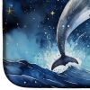 Dolphin in a Starry Sea Dish Drying Mat Absorbent Dish Drying Mat Pad for Kitchen Counter Dish Drainer Mat for Countertop, 14 x 21", Multicolor