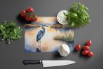 Blue Heron in the Golden Hour Glass Cutting Board Decorative Tempered Glass Kitchen Cutting and Serving Board Large Size Chopping Board