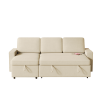 85.8" Pull Out Sleeper Sofa L-Shaped Couch Convertible Sofa Bed with Storage Chaise And Storage Racks,With USB Port And T-pyce Port