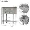 Narrow Console Table, Slim Sofa Table with Three Storage Drawers and Bottom Shelf for Living Room, Easy Assembly (Gray Wash)