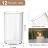 12Pcs Glass Cylinder vases for Centerpieces 6 Inches Tall Flower Vases Wedding Decorations,Candle Holder for Table Shelf Party.