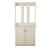 HALL TREE & CABINET Timeless Antique White Hall Tree with Storage and Hooks - Classic Entryway Organizer