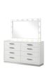 Coco Modern Style 8-Drawer Dresser Made with Wood in Milky White