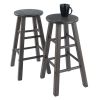 Element 2-Pc Square Leg Counter Stools; Oyster Gray