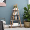 Solid bamboo wood oxford 'A'frame ladder display bookshelf