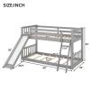 Bunk Bed with Convertible Slide and Ladder, Gray