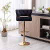 Bar Stools With Back and Footrest Counter Height Dining Chairs-Velvet Black-2PCS/SET