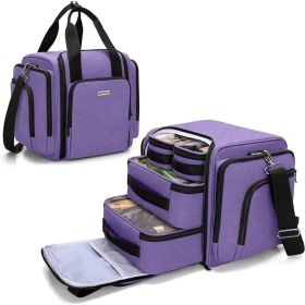 Makeup Bag 4 Inner Removable Pouches,Multifunctional Cosmetic Holds Makup/Hair Supplies Patent Pending Purple Cosmetic Bags