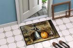 Italian Greyhound Fall Kitchen Pumpkins Doormat Front Door Mat Indoor Outdoor Rugs for Entryway, Non Slip Washable Low Pile, 24H X 36W