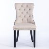 Classic Velvet Dining Chairs, High-end Tufted Solid Wood Contemporary Velvet Upholstered Dining Chair with Wood Legs Nailhead, SET OF 2