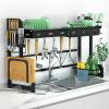 Over The Sink Dish Drying Rack-Adjustable (22" to 35.6") Large Dish Drying Racks for Kitchen Counter Organizers