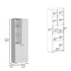 Riner Multistotage 67" H with 5-tier storage shelves and 2 doors, White