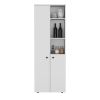 Riner Multistotage 67" H with 5-tier storage shelves and 2 doors, White