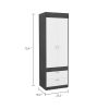 Armoire 70H", Double Door Cabinet, Two Drawers, Metal Handles, Rod, Smokey Oak / White