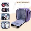 Makeup Bag 4 Inner Removable Pouches,Multifunctional Cosmetic Holds Makup/Hair Supplies Patent Pending Purple Cosmetic Bags