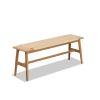 Woven Design Natural Oak Wood Dining Bench Bed Bench for Dining Room, Bedroom, Bathroom