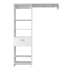 Manchester 150 Closet System, Metal Rod, Five Open Shelves, One Drawer -White