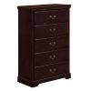 Classic Traditional 1pc Chest of 5 Drawers Cherry Finish Bedroom Furniture Wooden