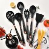 Kitchen Utensil Set, 7 Pieces Silicone Spatula Set for Nonstick Cookware, 446°F Heat Resistant Cooking Spatula with Rotatable Holder