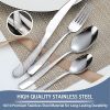 Gold Silverware Set, 24 Pieces Flatware Set with Silverware Holder, Stainless Steel Knives and Forks and Spoons Cutlery Set Service for 6