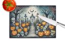 NEW Calaveras Sugar Skulls Spooky Halloween Glass Cutting Board Decorative Tempered Glass Kitchen Cutting and Serving Board Large Size Chopping Board