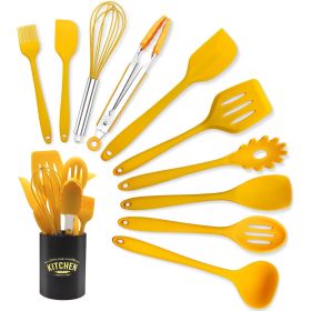 Cooking Utensils Set, 11 Piece Nonstick Silicone Kitchen Utensils Set with Holder, Heat Resistant Cookware Silicone Spatulas Set