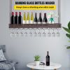 VEVOR Ceiling Wine Glass Rack, 46.9 x 13 inch Hanging Wine Glass Rack, 18.9-35.8 inch Height Adjustable Hanging Wine Rack Cabinet