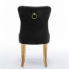 Furniture, Collection Modern, High-end Tufted Solid Wood Contemporary Velvet Upholstered Dining Chair with Golden Stainless Steel Plating Legs