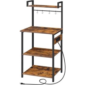 Bakers Rack with Power Outlet, Microwave Stand with Storage 5-Tiers,Coffee Bar Station,Microwave Rack, Kitchen Storage Shelf Rack