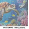 Turtle and Reefs Glass Cutting Board Decorative Tempered Glass Kitchen Cutting and Serving Board Large Size Chopping Board