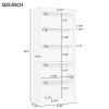 83.4" Tall Wood Bookcase,5-Tier Home Decor Bookshelves with Adjustable Storage Shelves,Storage Organizer for CDs/Books/Movies