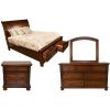 Baltimore King 4 Pc Storage Platform Bedroom Set Made with Wood in Dark Walnut