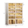 Shoe Storage Cabinet 6 Tiers for 24 Pairs, Portable Shoe Rack Organizer for Entryway Foldable Shoe Boexe, Large Storage Bins for Closet,Living Room