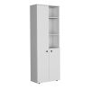 Riner Multistotage 67" H with 5-tier storage shelves and 2 doors, White