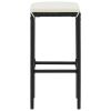 Bar Stools with Cushions 2 pcs Black Poly Rattan