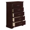 Classic Traditional 1pc Chest of 5 Drawers Cherry Finish Bedroom Furniture Wooden