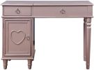 Bedroom Vanity Set w Stool Open Up Mirror Storage Space Drawers Rubber wood Ring Pull Handles Rose Gold Color Vanity