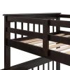 Stairway Twin-Over-Full Bunk Bed with Storage and Guard Rail for Bedroom, Espresso color