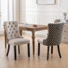 Classic Velvet Dining Chairs, High-end Tufted Solid Wood Contemporary Velvet Upholstered Dining Chair with Wood Legs Nailhead, SET OF 2