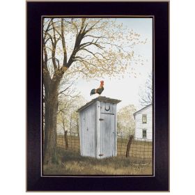 Trendy Decor 4U "Morning Commute (Outhouse)" Framed Wall Art, Modern Home Decor Framed Print for Living Room