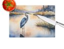 Blue Heron in the Golden Hour Glass Cutting Board Decorative Tempered Glass Kitchen Cutting and Serving Board Large Size Chopping Board